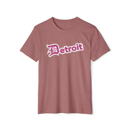 'Detroit' T-Shirt (Apple Blossom Pink Old English 'D') | Unisex Recycled Organic