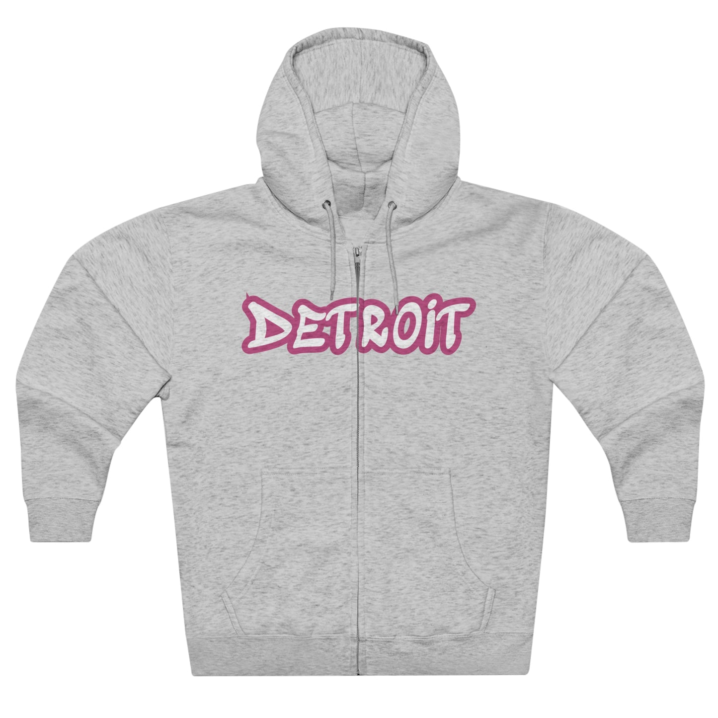 Detroit' Hoodie (Apple Blossom Pink Tag Font) | Unisex Full Zip