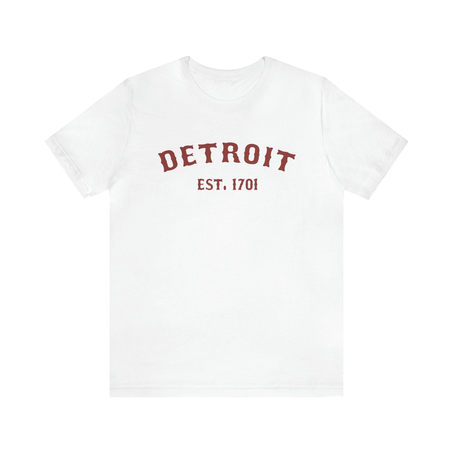 Detroit EST. 1701' T-Shirt (Ore Dock Red Ballpark Font) | Unisex Standard