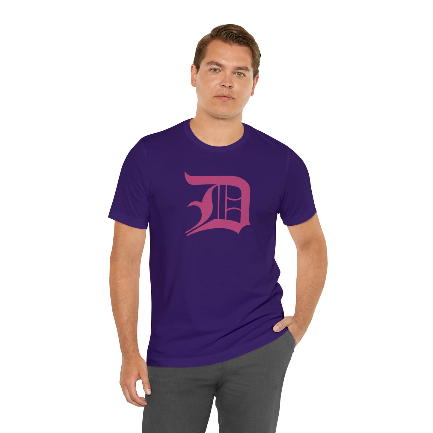 Detroit 'Old English D' T-Shirt (Apple Blossom Pink) | Unisex Standard