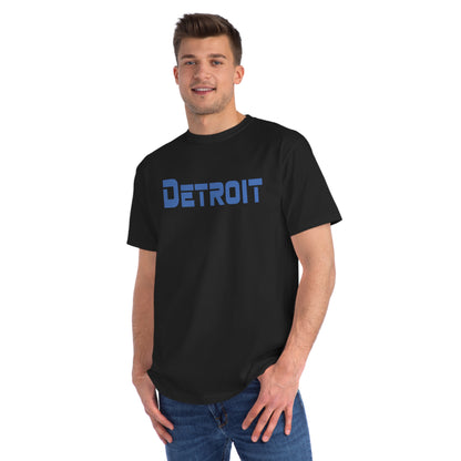 'Detroit' T-Shirt (Azure 1980s Sci-Fi Font) | Organic Unisex