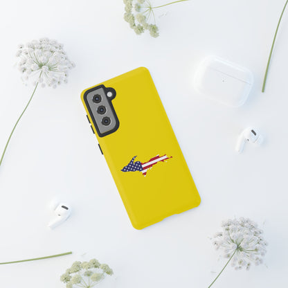 Michigan Upper Peninsula Tough Phone Case (Gadsen Yellow w/ UP USA Flag Outline) | Samsung & Pixel Android