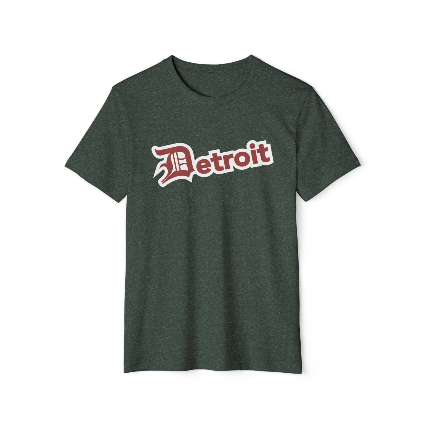 Detroit' T-Shirt (Ore Dock Red Old English 'D') | Unisex Recycled Organic