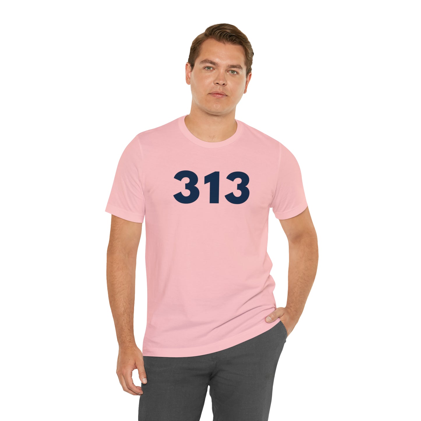 Detroit '313' T-Shirt (Geometric Sans Font) | Unisex Standard Fit