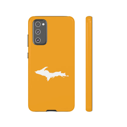 Michigan Upper Peninsula Tough Phone Case (Autumn Birch Leaf Color w/ UP Outline) | Samsung & Pixel Android