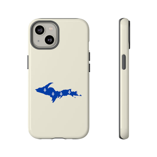 Michigan Upper Peninsula Tough Phone Case (Ivory White w/ UP Quebec Flag Outline) | Apple iPhone