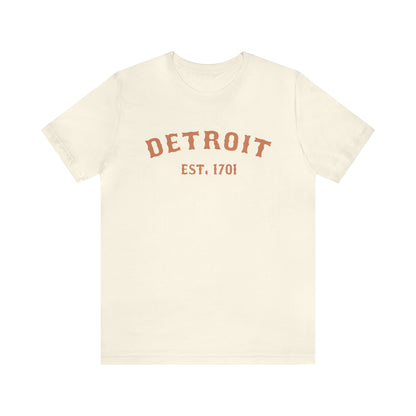 'Detroit EST. 1701' T-Shirt (Copper Ballpark Font) | Unisex Standard