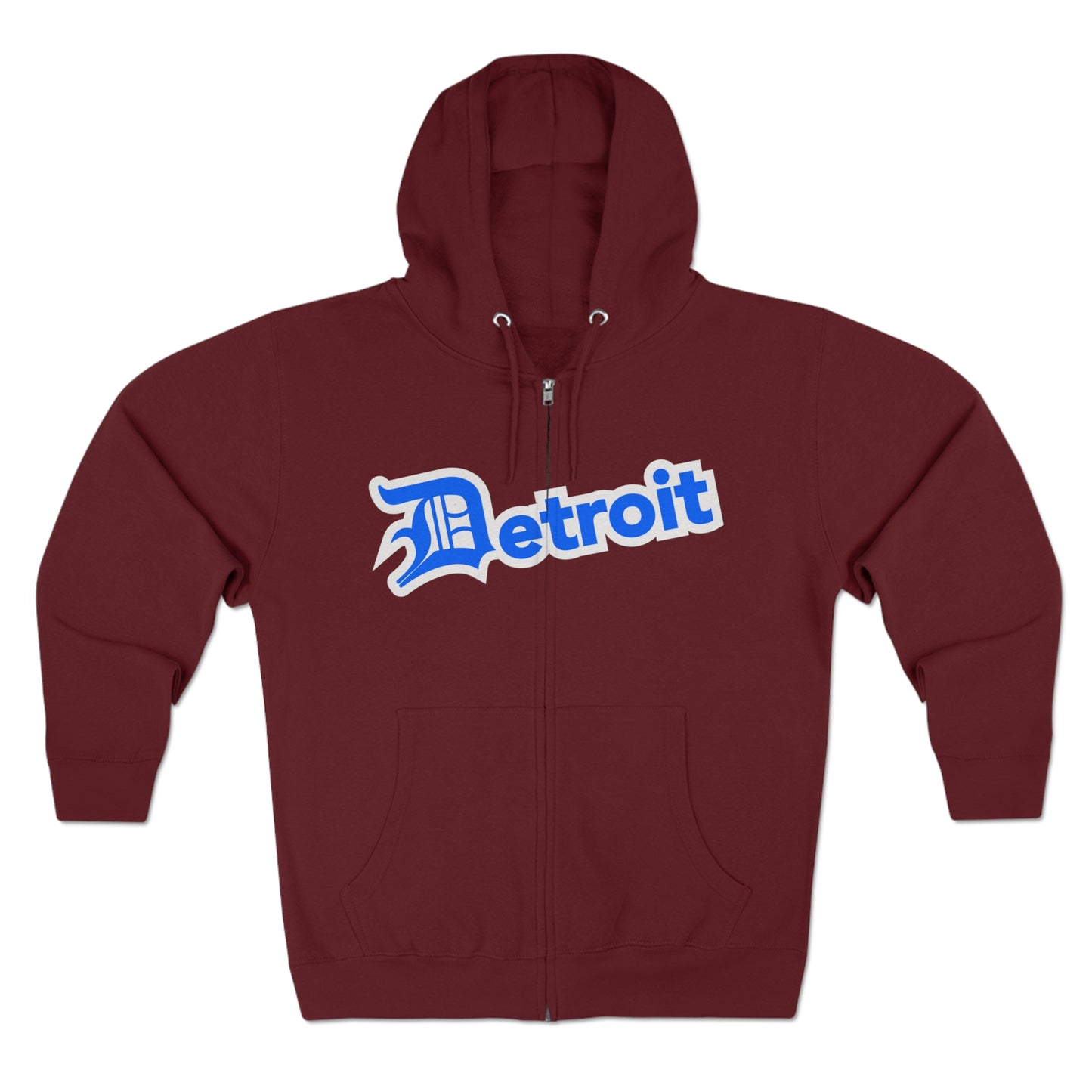 'Detroit' Hoodie (Motor Town Blue w/ Old English 'D') | Unisex Full Zip