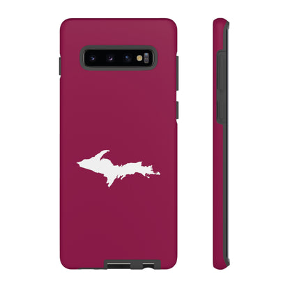 Michigan Upper Peninsula Tough Phone Case (Ruby Red w/ UP Outline) | Samsung & Pixel Android