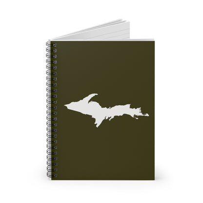 Michigan Upper Peninsula Spiral Notebook (w/ UP Outline) | Millitary Green