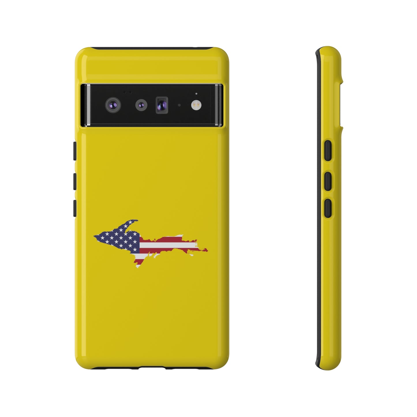 Michigan Upper Peninsula Tough Phone Case (Gadsen Yellow w/ UP USA Flag Outline) | Samsung & Pixel Android