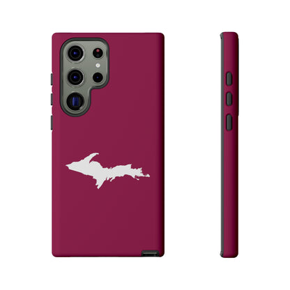 Michigan Upper Peninsula Tough Phone Case (Ruby Red w/ UP Outline) | Samsung & Pixel Android