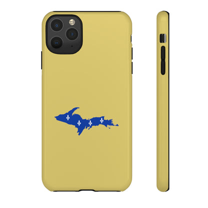 Michigan Upper Peninsula Tough Phone Case (Plum Yellow w/ UP Quebec Flag Outline) | Apple iPhone