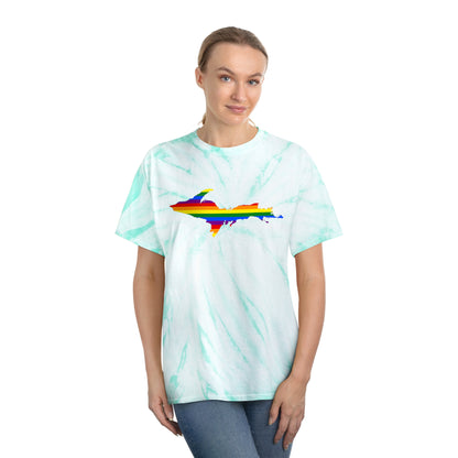 Michigan Upper Peninsula Tie-Dye T-Shirt (w/ UP Pride Flag) | Unisex Cyclone