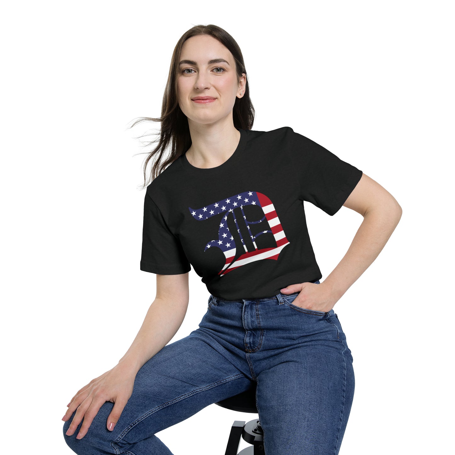 Detroit 'Old English D' T-Shirt (Patriotic Edition) | Made in USA