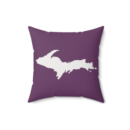 Michigan Upper Peninsula Accent Pillow (w/ UP Outline) | Plum