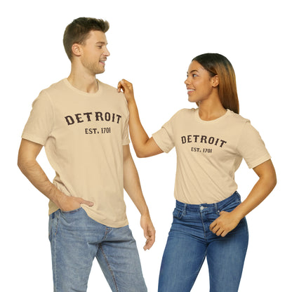 'Detroit EST. 1701' T-Shirt (Hickory Ballpark Font) | Unisex Standard