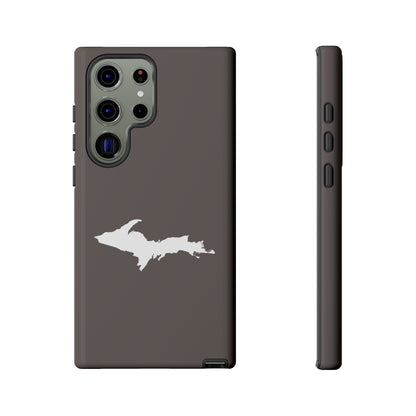 Michigan Upper Peninsula Tough Phone Case (Warren Tank Grey w/ UP Outline) | Samsung & Pixel Android