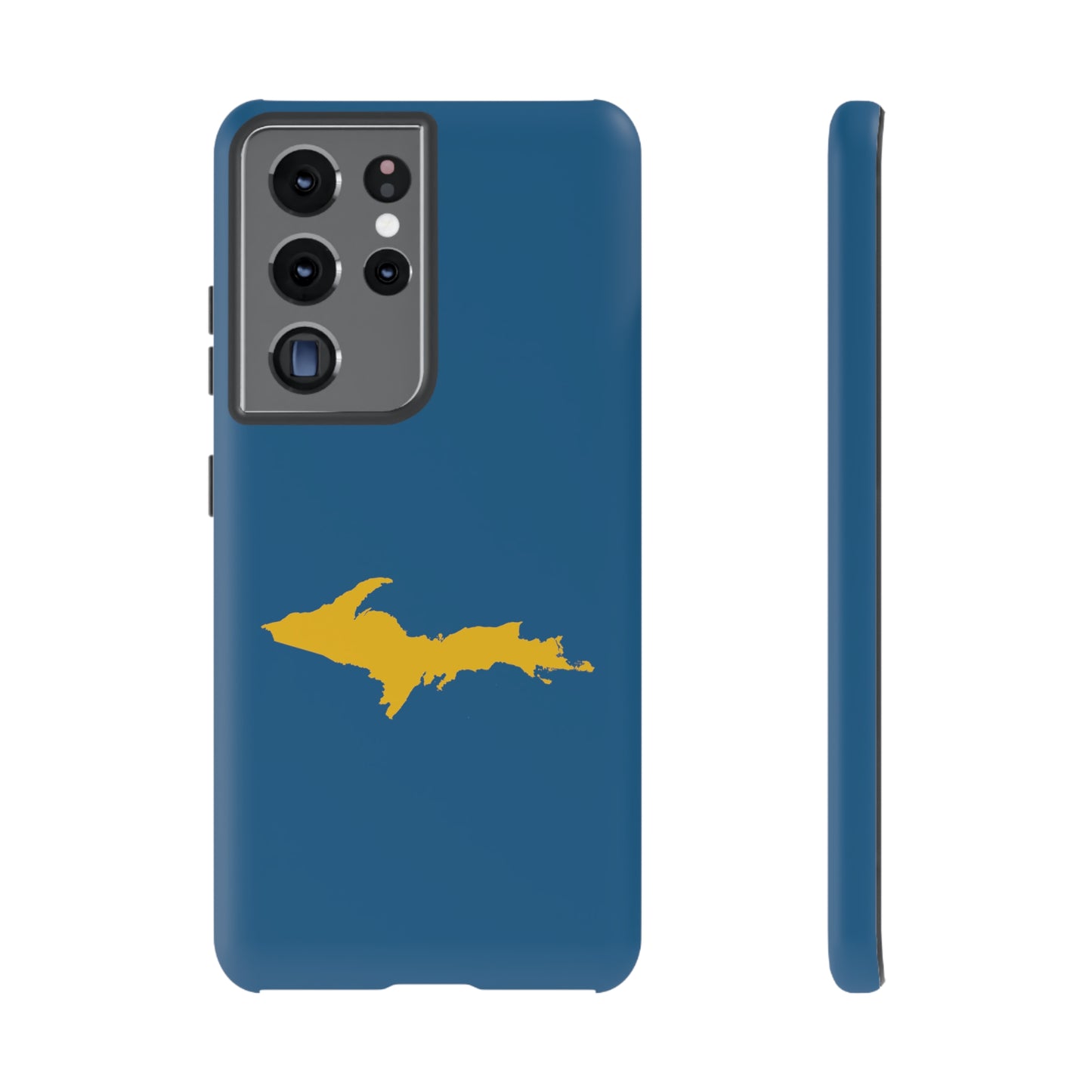 Michigan Upper Peninsula Tough Phone Case (Blueberry w/ Gold UP Outline) | Samsung & Pixel Android