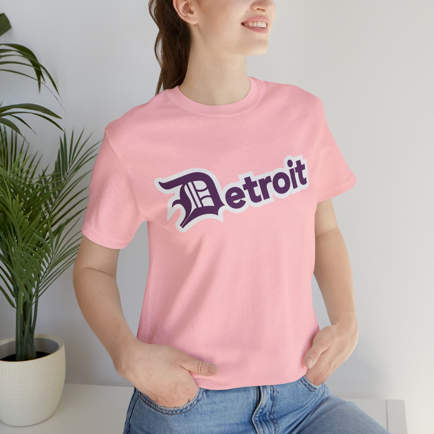 'Detroit' T-Shirt (Plum w/ Old English 'D') | Unisex Standard