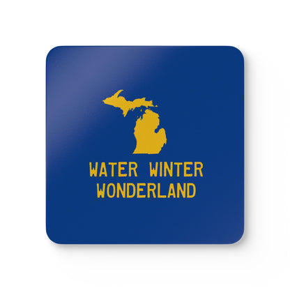 "Water Winter Wonderland' Michigan Corkwood Coaster Set (4pk)