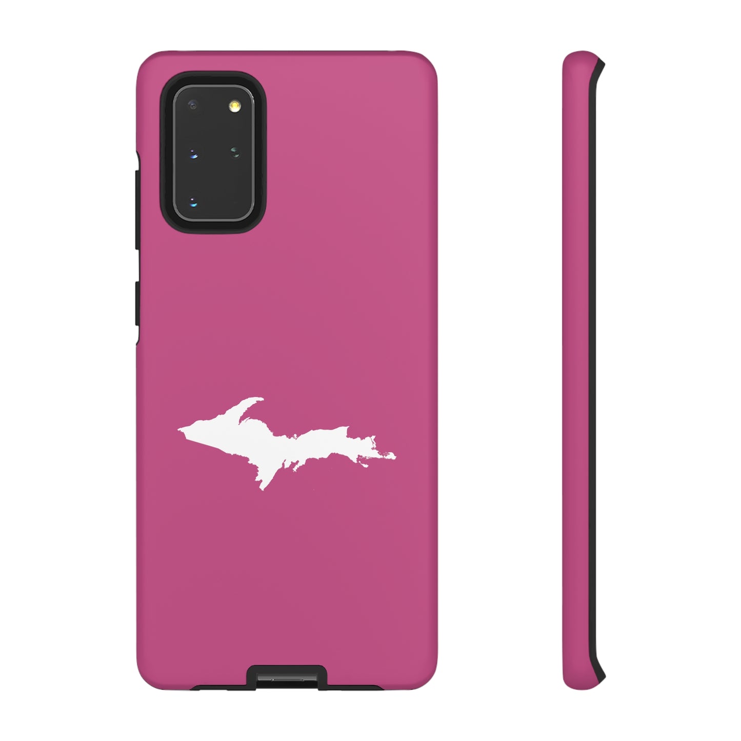 Michigan Upper Peninsula Tough Phone Case (Apple Blossom Pink w/ UP Outline) | Samsung & Pixel Android