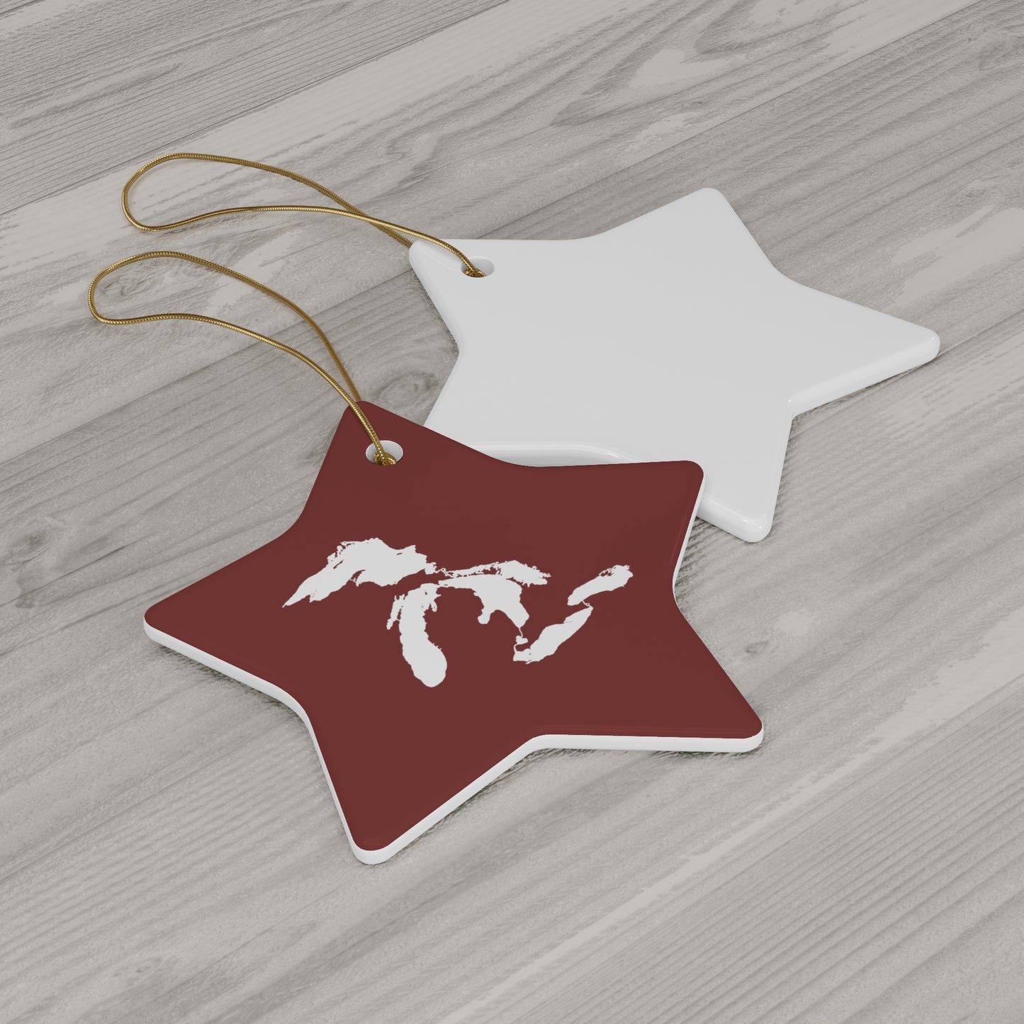 Great Lakes Christmas Ornament (Cherryland Red) | Ceramic - 4 Shapes