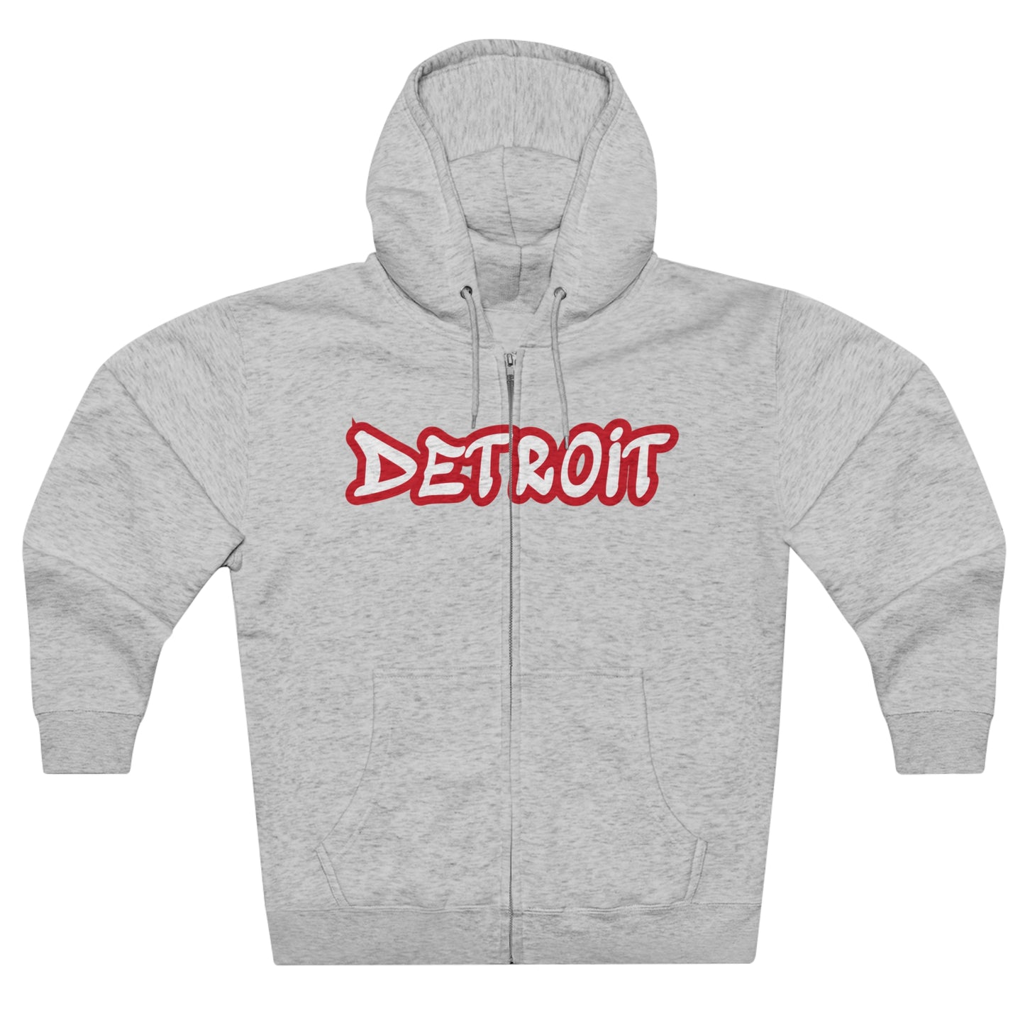 'Detroit' Hoodie (Aliform Red Tag Font) | Unisex Full Zip