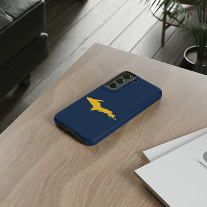 Michigan Upper Peninsula Tough Phone Case (Navy w/ Gold UP Outline) | Samsung & Pixel Android