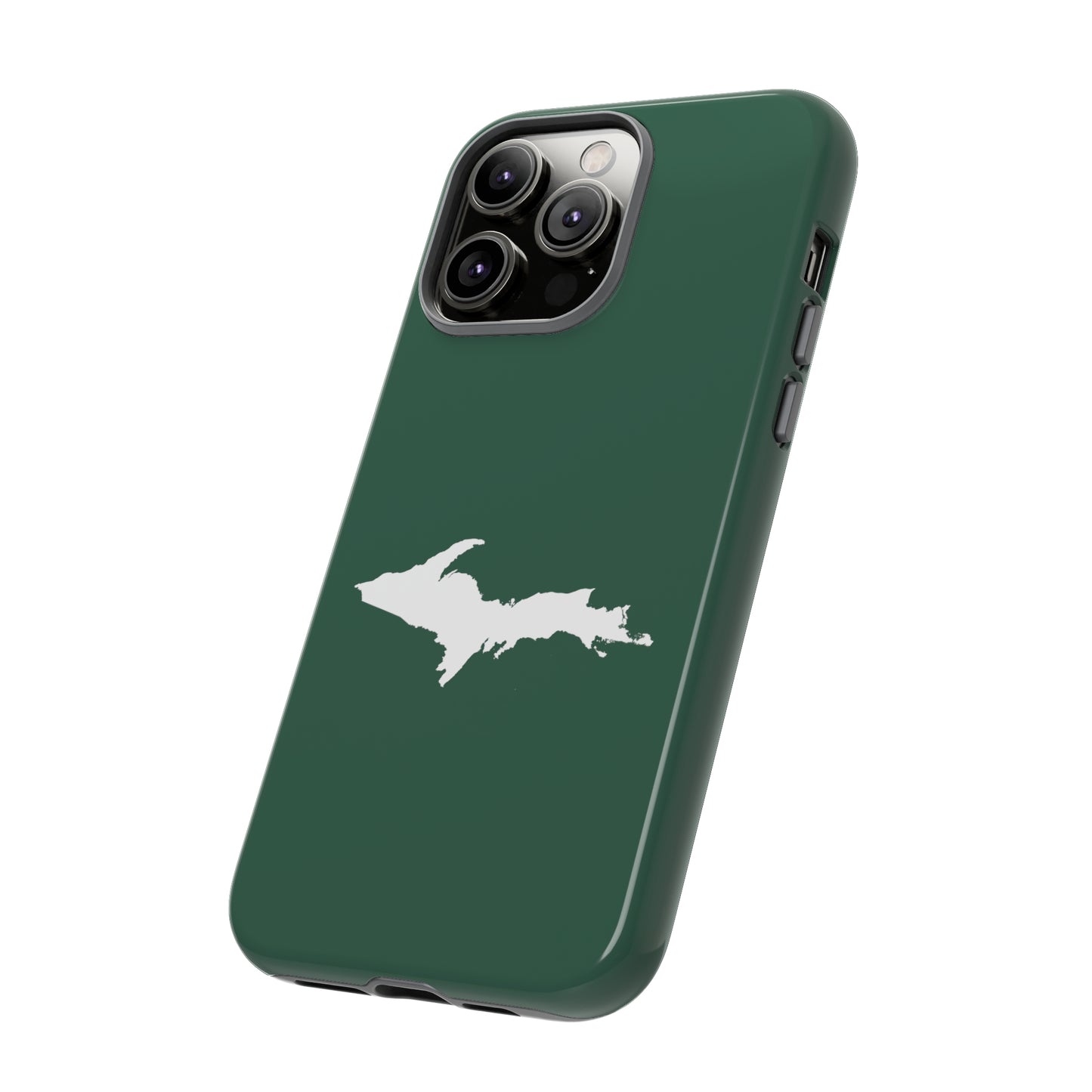 Michigan Upper Peninsula Tough Phone Case (Ginger Ale Green w/ UP Outline) | Apple iPhone