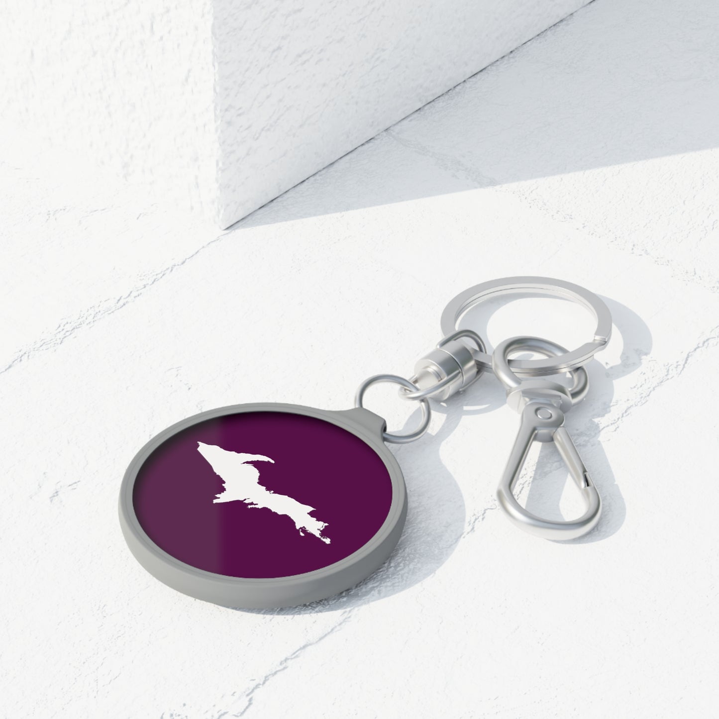 Michigan Upper Peninsula Keyring (w/ UP Outline) | Tyrian Purple