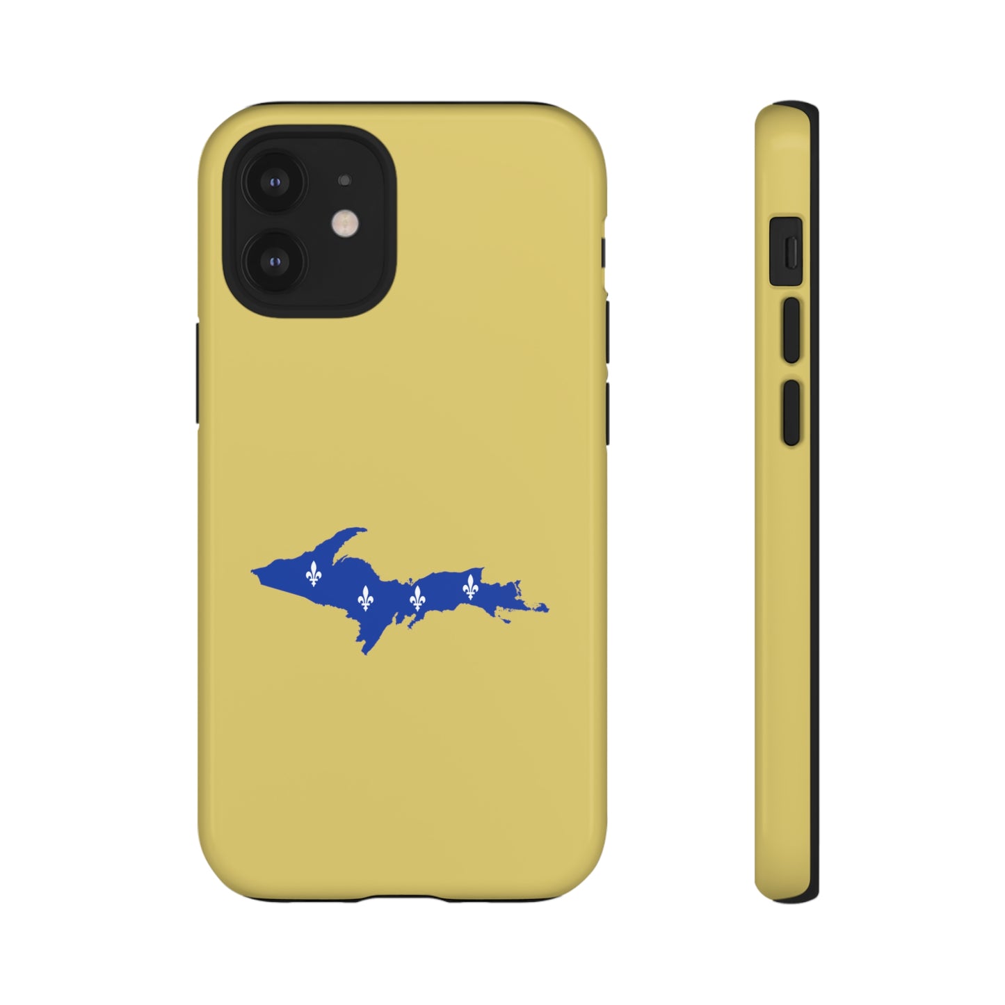 Michigan Upper Peninsula Tough Phone Case (Plum Yellow w/ UP Quebec Flag Outline) | Apple iPhone