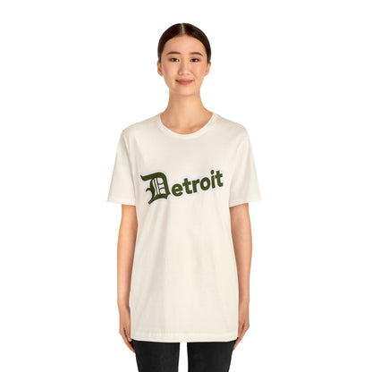 'Detroit' T-Shirt (Army Green w/ Old English 'D') | Unisex Standard