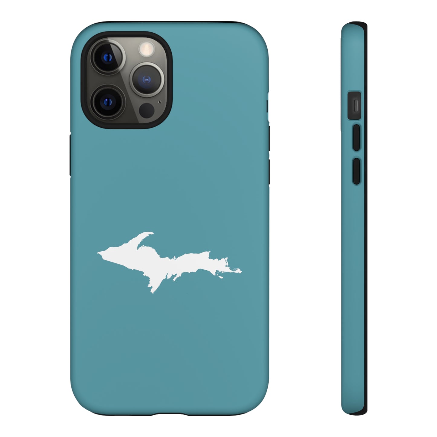 Michigan Upper Peninsula Tough Phone Case (Lake Huron Blue w/ UP Outline) | Apple iPhone