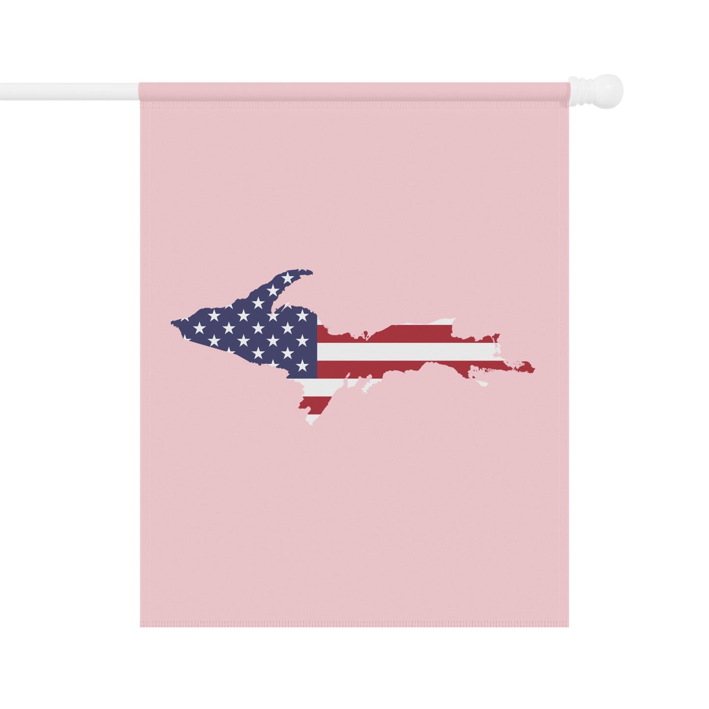 Michigan Upper Peninsula Home & Garden Flag (w/ UP USA Flag) | Pale Pink