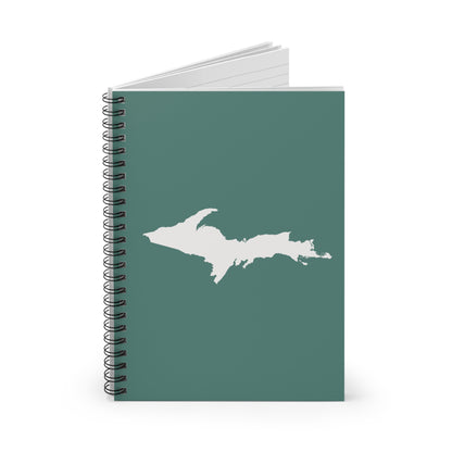 Michigan Upper Peninsula Spiral Notebook (w/ UP Outline) | Copper Green