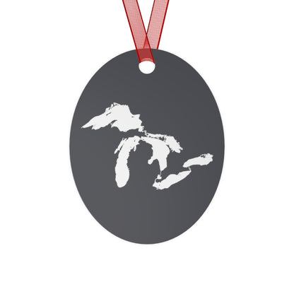 Great Lakes Christmas Ornament | Metal - Iron Ore Grey