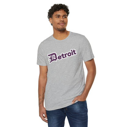 Detroit' T-Shirt (Plum Old English 'D') | Unisex Recycled Organic