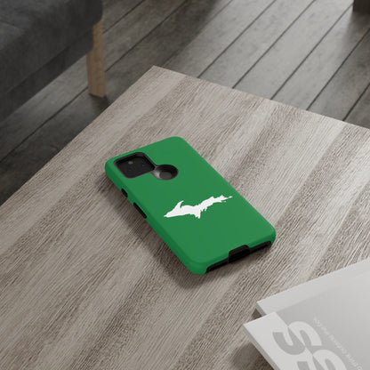 Michigan Upper Peninsula Tough Phone Case (Mackinac Bridge Green w/ UP Outline) | Samsung & Pixel Android