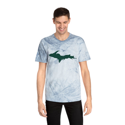 Michigan Upper Peninsula T-Shirt (w/ Green UP Outline) | Unisex Color Blast