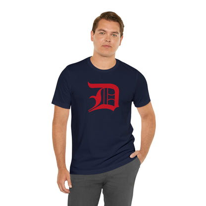 Detroit 'Old English D' T-Shirt (Aliform Red) | Unisex Standard