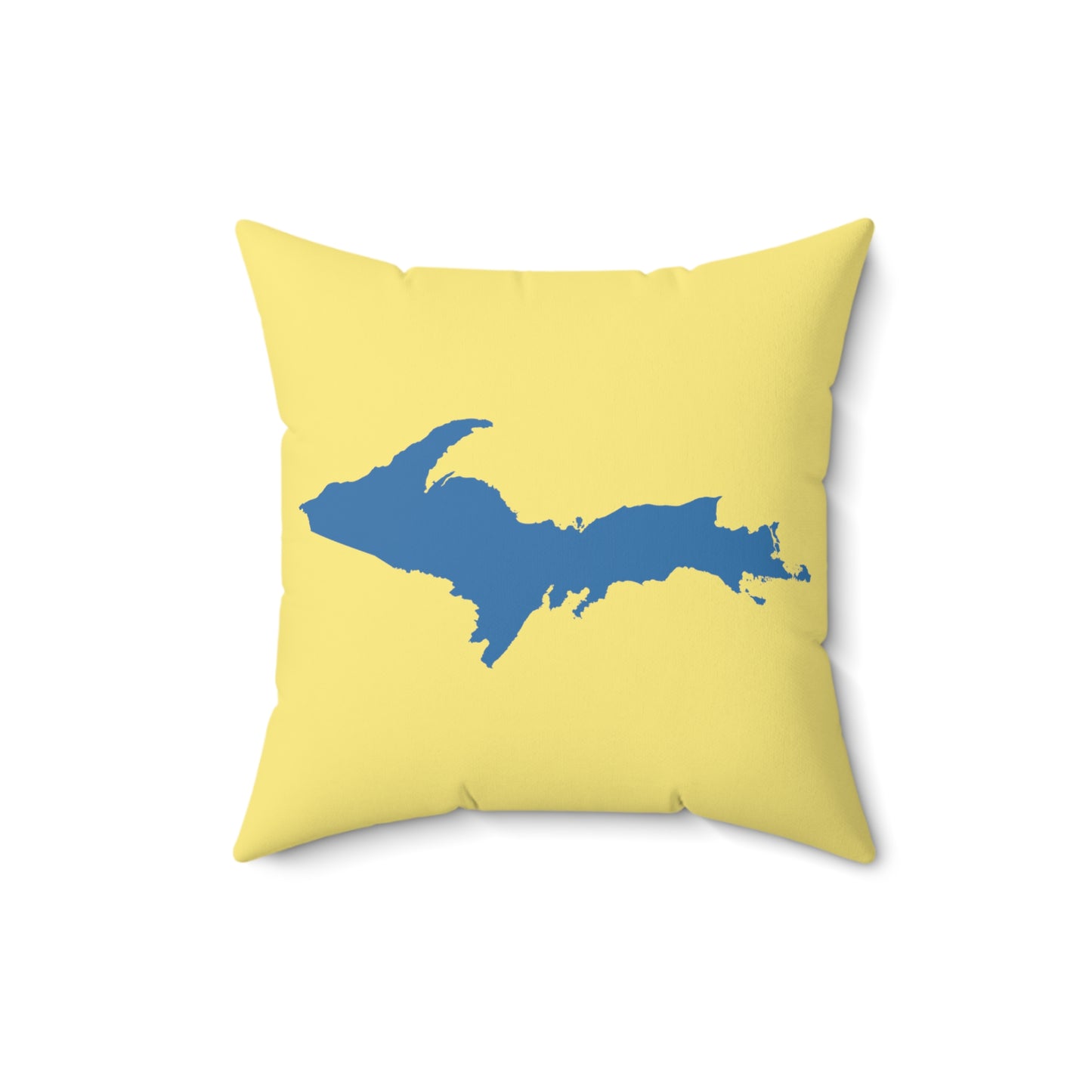 Michigan Upper Peninsula Accent Pillow (w/ UP Outline) | Cherry Yellow