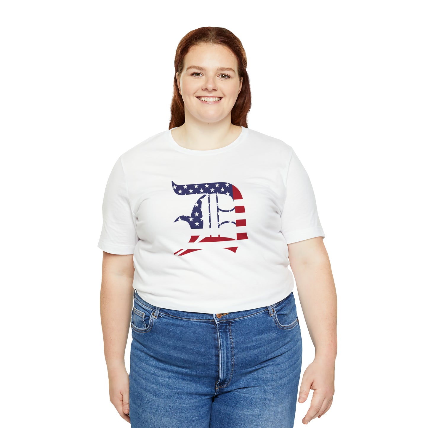 Detroit 'Old English D' T-Shirt (Patriotic Edition) | Unisex Standard