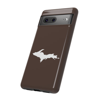 Michigan Upper Peninsula Tough Phone Case (Hickory Color w/ UP Outline) | Samsung & Pixel Android