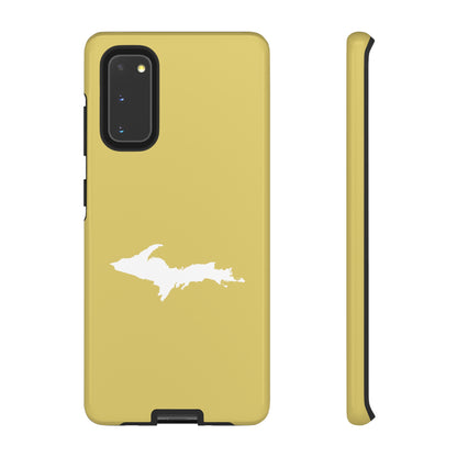 Michigan Upper Peninsula Tough Phone Case (Plum Yellow w/ UP Outline) | Samsung & Pixel Android