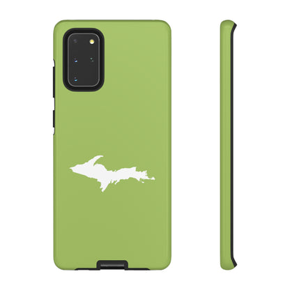 Michigan Upper Peninsula Tough Phone Case (Gooseberry Green w/ UP Outline) | Samsung & Pixel Android