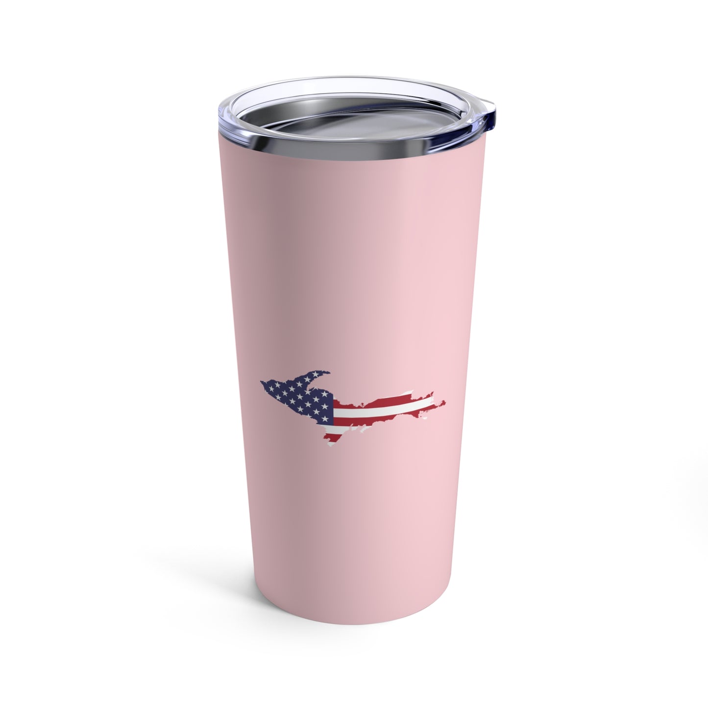 Michigan Upper Peninsula Tumbler (w/ UP USA Flag) | Pale Pink - 20oz