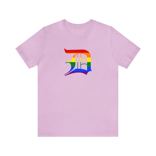 Detroit 'Old English D' T-Shirt (Rainbow Pride Edition) | Unisex Standard