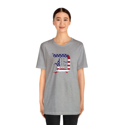 Detroit 'Old English D' T-Shirt (Patriotic Edition) | Unisex Standard