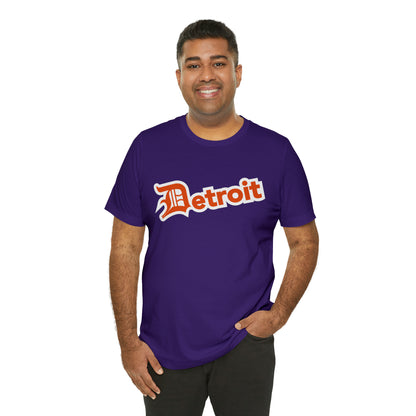 'Detroit' T-Shirt (Maple Leaf Orange w/ Old English 'D') | Unisex Standard